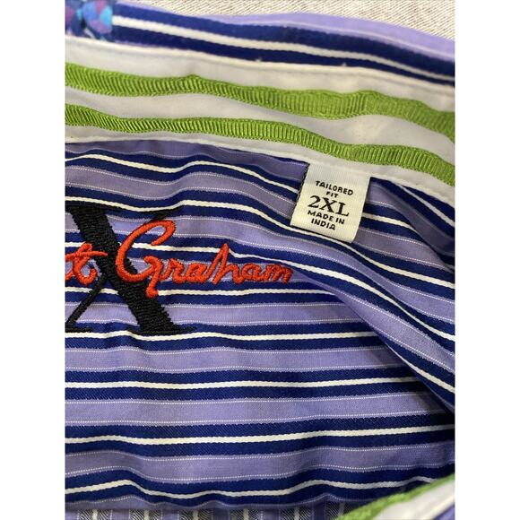 Robert Graham X Shirt Mens XXL Purple Blue Maximalist Statement Art Inspired 2XL - Picture 4 of 12